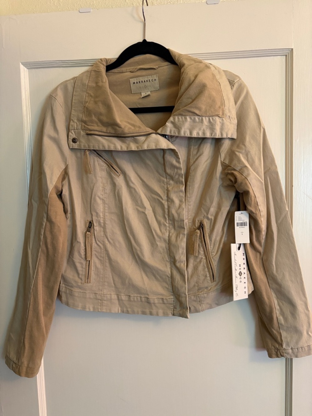 Marrakech Women's Beige Casual Zip-Front Jacket NWT